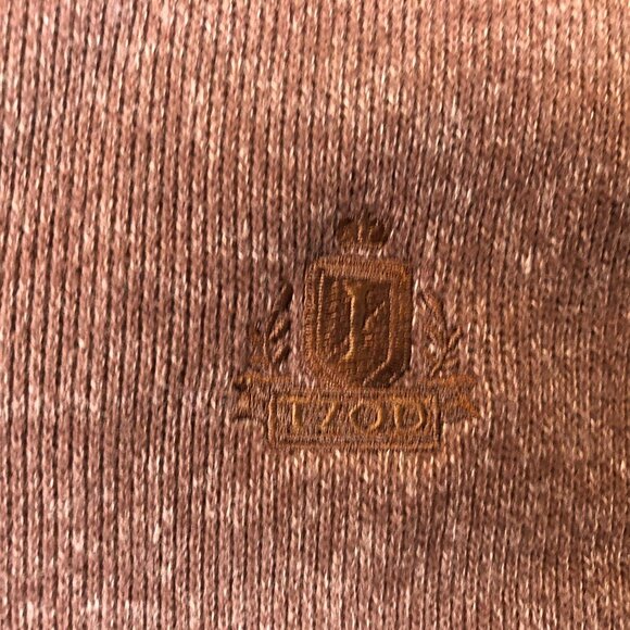 Izod Mens Jacket Size XL Full-Zip Knit Ribbed Mock Neck Casual Cozy Brown - Picture 8 of 10